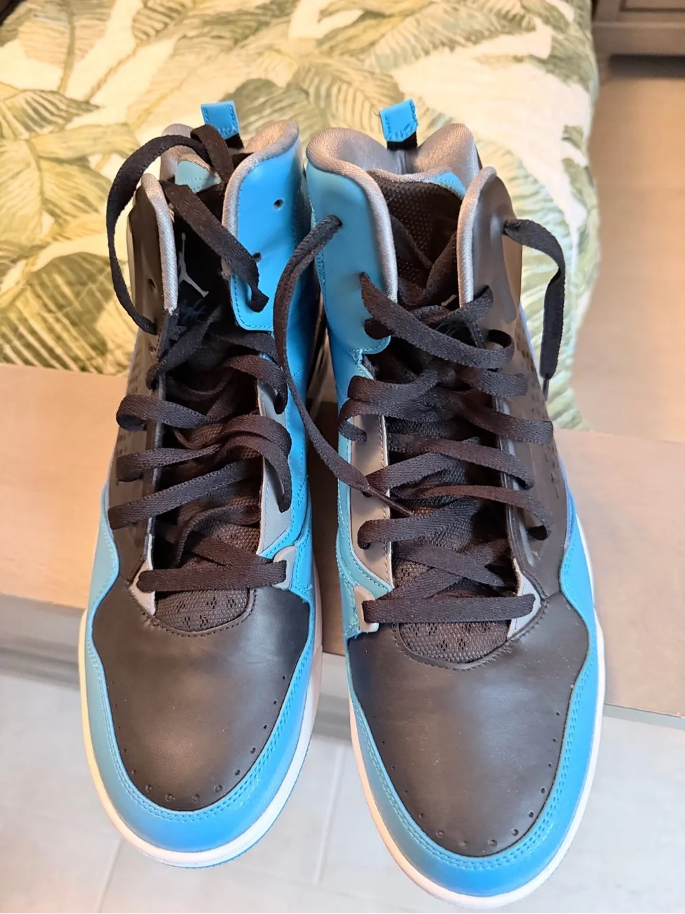 Jordan Men’s High-Top Sneakers Black and Blue